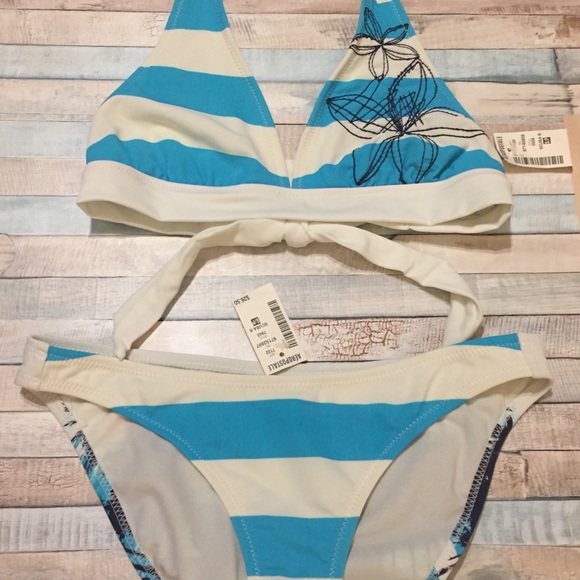 NWT Aeropostale Tropical Sunset Print Bikini - Picture 1 of 6